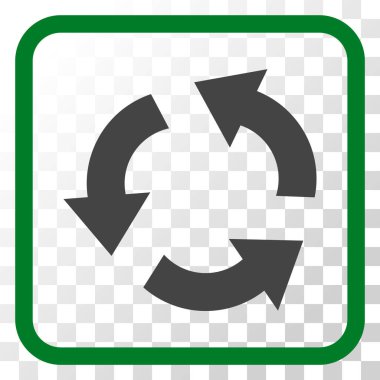 Geri dönüşüm vektör simgesi bir çerçeve içinde