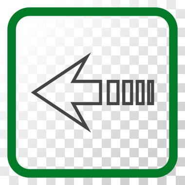 Sol vektör simgesi bir çerçevede göndermek