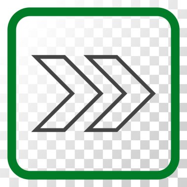 Üst karakter doğru vektör simgesi bir çerçeve içinde