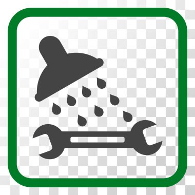 Duş sıhhi tesisat vektör simgesi bir çerçeve içinde