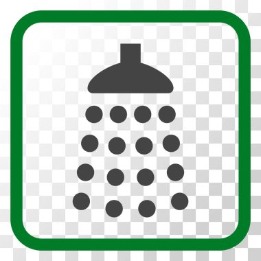 Duş vektör simgesi bir çerçeve içinde