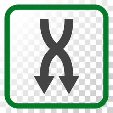 Vektör simgesi aşağı okları bir çerçevede shuffle