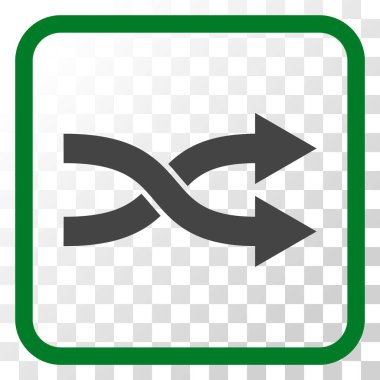 Shuffle okları doğru vektör simgesi bir çerçeve içinde
