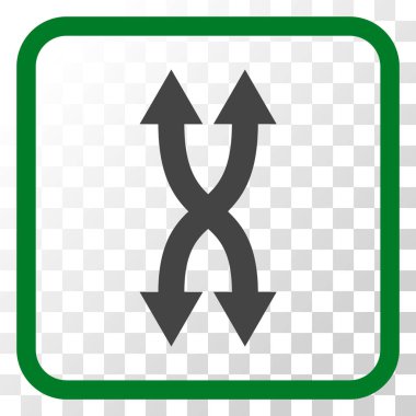 Shuffle okları dikey vektör simgesi bir çerçeve içinde