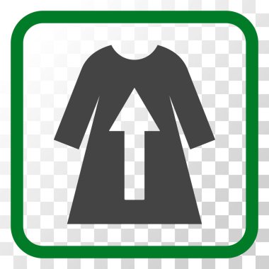 Kadın elbise vektör simgesi bir çerçeve içinde çıkar