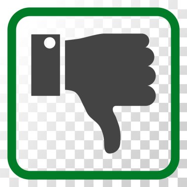 Vektör simgesi bir çerçeve içinde aşağı parmak