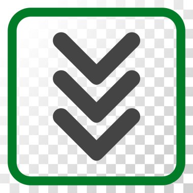 Vektör simgesi bir çerçeve içinde aşağı çift ok ucu