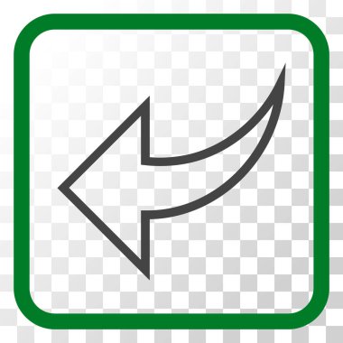 Vektör simgesi bir çerçeve içinde geri al