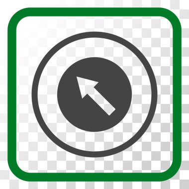 Yukarı Sağdan sola yuvarlak ok vektör simgesi bir çerçeve içinde