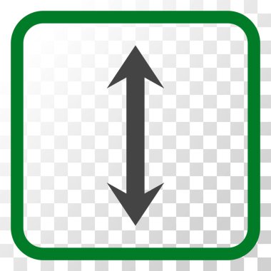 Dikey Çevir vektör simgesi bir çerçeve içinde