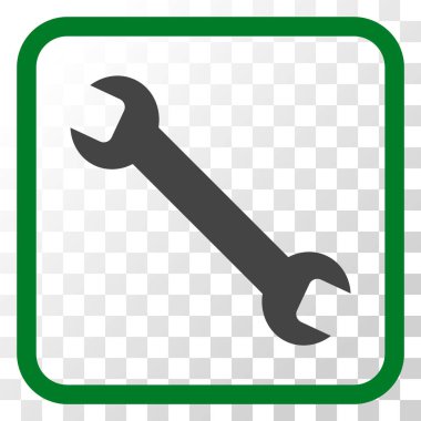 İngiliz anahtarı vektör simgesi bir çerçeve içinde