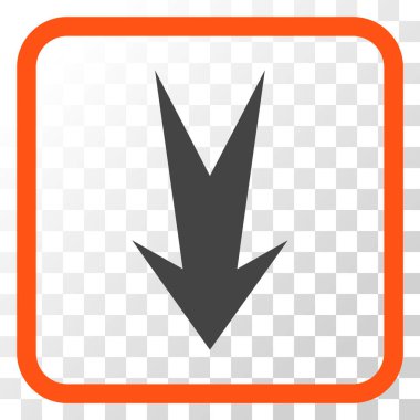 Vektör simgesi bir çerçeve içinde aşağı ok