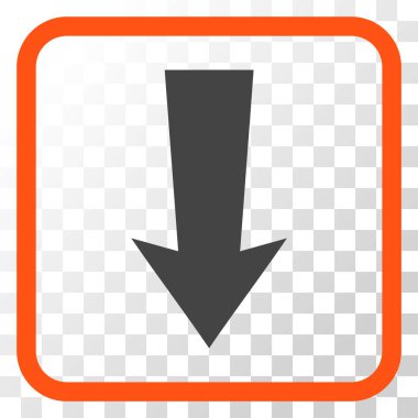 Vektör simgesi bir çerçeve içinde aşağı ok