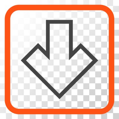 Vektör simgesi bir çerçeve içinde aşağı ok