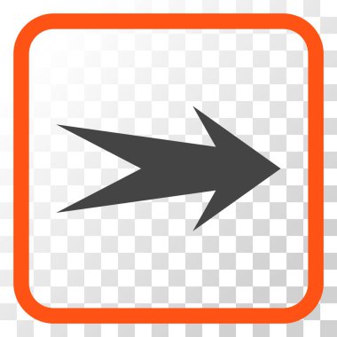 Ok sağ vektör simgesi bir çerçeve içinde