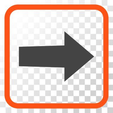 Ok sağ vektör simgesi bir çerçeve içinde