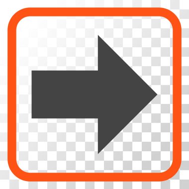 Ok sağ vektör simgesi bir çerçeve içinde