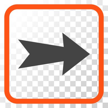 Ok sağ vektör simgesi bir çerçeve içinde