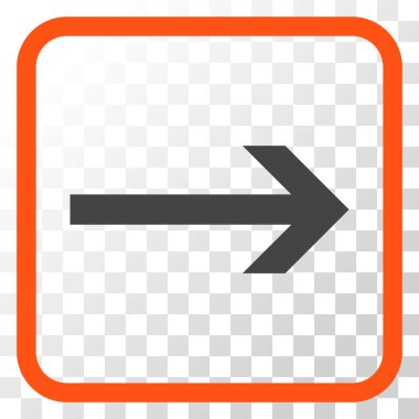 Ok sağ vektör simgesi bir çerçeve içinde