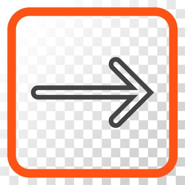 Ok sağ vektör simgesi bir çerçeve içinde