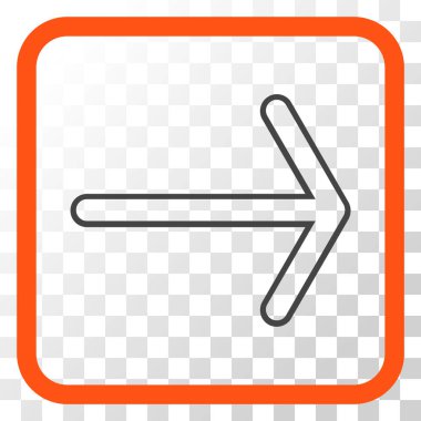 Ok sağ vektör simgesi bir çerçeve içinde