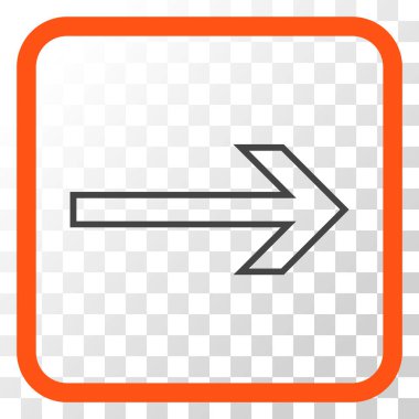 Ok sağ vektör simgesi bir çerçeve içinde