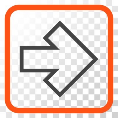 Ok sağ vektör simgesi bir çerçeve içinde