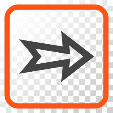 Ok sağ vektör simgesi bir çerçeve içinde