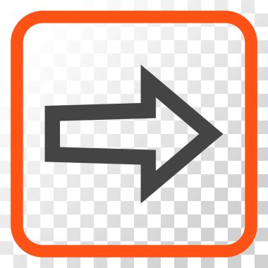 Ok sağ vektör simgesi bir çerçeve içinde