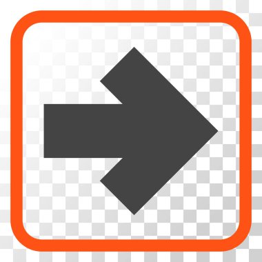 Ok sağ vektör simgesi bir çerçeve içinde