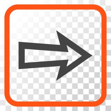 Ok sağ vektör simgesi bir çerçeve içinde