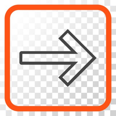 Ok sağ vektör simgesi bir çerçeve içinde