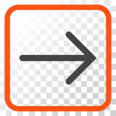 Ok sağ vektör simgesi bir çerçeve içinde