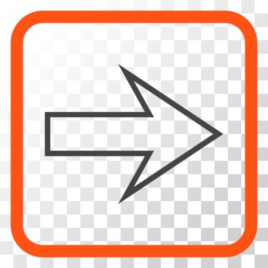 Ok sağ vektör simgesi bir çerçeve içinde