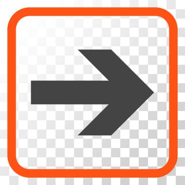 Ok sağ vektör simgesi bir çerçeve içinde