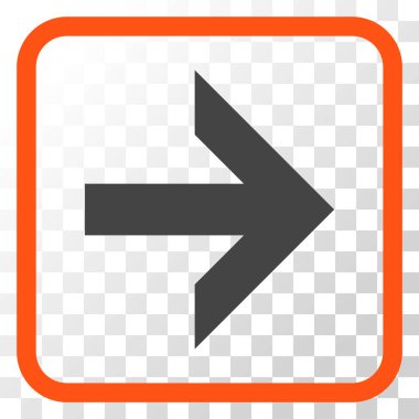 Ok sağ vektör simgesi bir çerçeve içinde