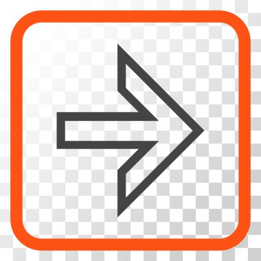 Ok sağ vektör simgesi bir çerçeve içinde