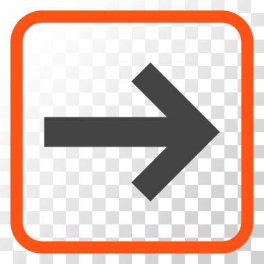 Ok sağ vektör simgesi bir çerçeve içinde