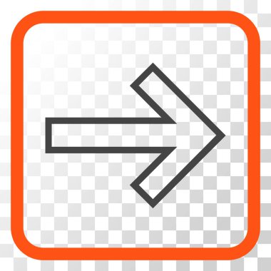 Ok sağ vektör simgesi bir çerçeve içinde