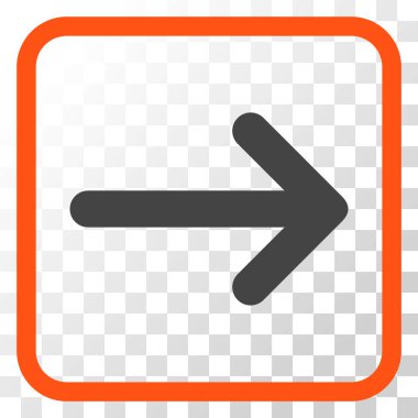 Ok sağ vektör simgesi bir çerçeve içinde