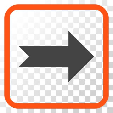 Ok sağ vektör simgesi bir çerçeve içinde