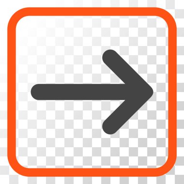 Ok sağ vektör simgesi bir çerçeve içinde