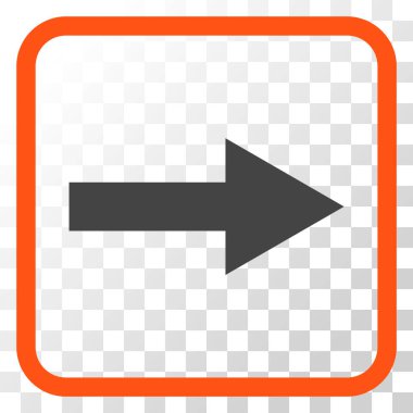 Ok sağ vektör simgesi bir çerçeve içinde