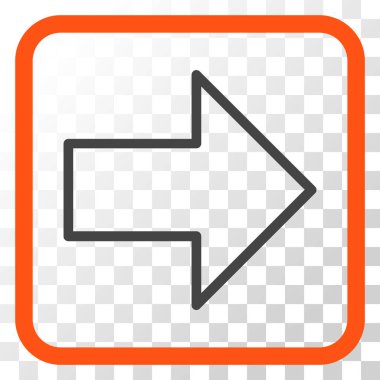 Ok sağ vektör simgesi bir çerçeve içinde