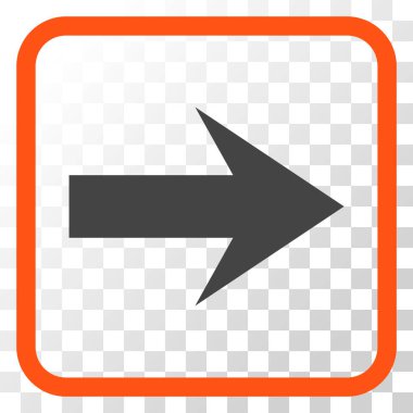 Ok sağ vektör simgesi bir çerçeve içinde