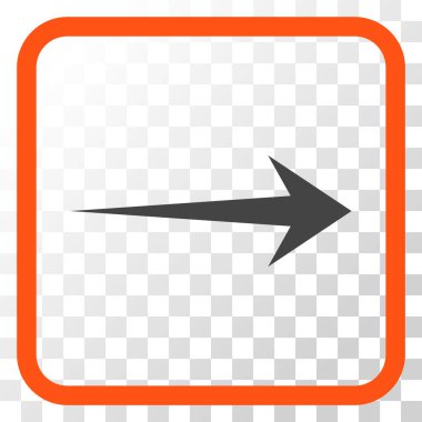 Ok sağ vektör simgesi bir çerçeve içinde