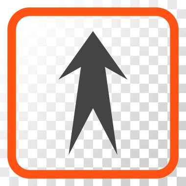 Vektör simgesi bir çerçeve içinde yukarı ok