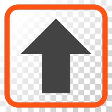 Vektör simgesi bir çerçeve içinde yukarı ok