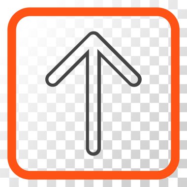 Vektör simgesi bir çerçeve içinde yukarı ok