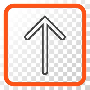 Vektör simgesi bir çerçeve içinde yukarı ok